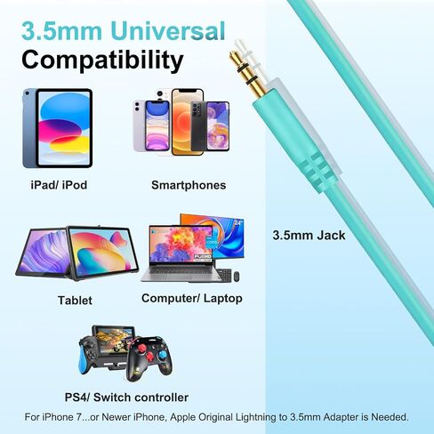 Replacement Audio Cable Cord for Bose Headphones Aux Wire 3.5mm to 2.5mm Compatible with Bose 700 Quietcomfort 25 QC25 35 QC35 QC35II 45 QC45 JBL Tune 710BT 660NC 760NC Headphones (No Mic) in Saudi Arabia
