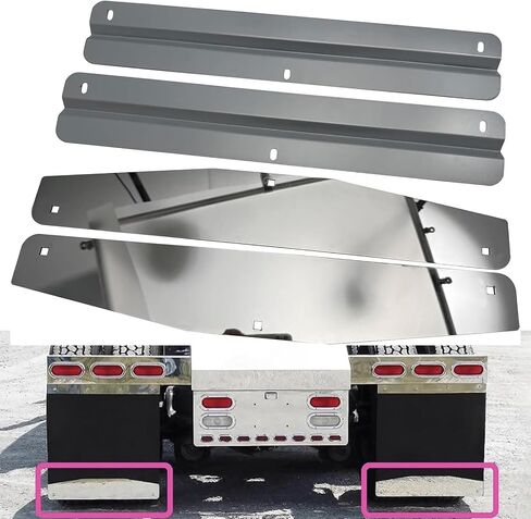 Pair 24" Mud Flap Weights for Semi-Truck Universal Mudflap 24" Width, Heavy Duty Stainless Steel, w/Backing Plate Mirrored & Install Screw in Saudi Arabia