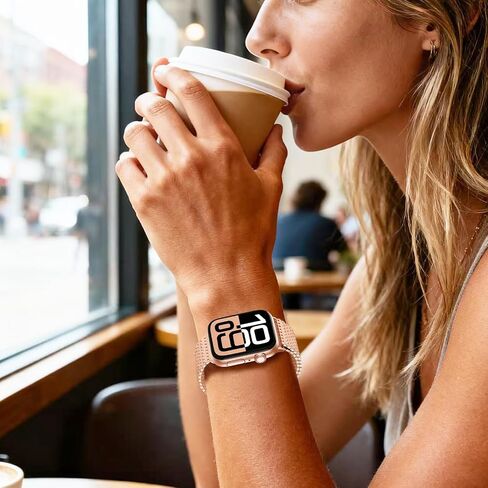Magnetic Mesh Loop Band Compatible with Apple Watch Band 49mm 46mm 45mm 44mm 42mm 40mm 41mm 38mm Men Women, Stainless Steel Adjustable Metal Strap for iWatch Series 10 9 8 7 6 5 4 3 2 1 Ultra SE in Saudi Arabia