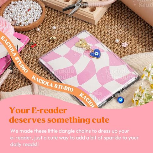 Kaciola Charm Chains for Kindle ، Phone Phone Phone Phone Phone Consles Gift for Reader Booklovers Women Men ، charms متوافق مع Kindle/e-Reader/Phone (B01-B07) in Kuwait
