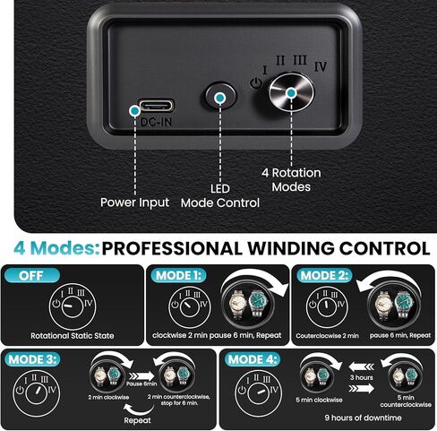 Watch Winders for 4 Automatic Watches,Automatic Watch Winder with Watch Holders and Jewelry Drawer,Quiet Motor (<5dB),Built-in Illumination (Brown) in Saudi Arabia