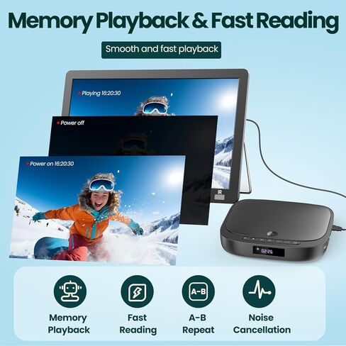 Mini DVD Player with HDMI, Small DVD Player That Plays All Regions and Formats, DVD CD Players for TV Support 1080P Video, AV Output, USB/TF Card Input, Remote Control in Kuwait