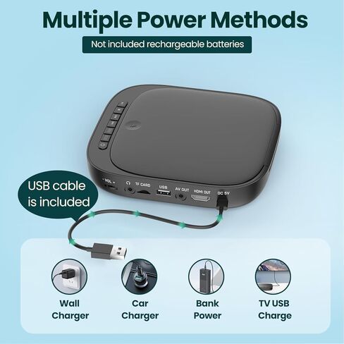 Mini DVD Player with HDMI, Small DVD Player That Plays All Regions and Formats, DVD CD Players for TV Support 1080P Video, AV Output, USB/TF Card Input, Remote Control in Kuwait