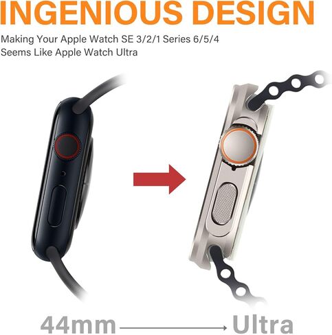 2 في 1 علبة معدنية متوافقة مع Apple Watch Ultra 2/Ultra 49mm ، المصد المعدني الواقي الوعرة مع الغطاء الخلفي لـ IWatch 49mm ، التيتانيوم الطبيعي in Kuwait