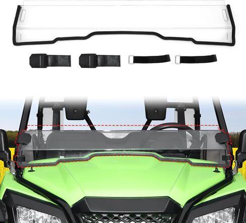 زجاج أمامي كامل لسيارة Honda Pioneer 520 500 2015-2025، زجاج أمامي شفاف مطلي بالصلب بفتحات تهوية كاملة للزجاج الأمامي لسيارة Honda Pioneer 520 2021-2023 2025/ Pioneer 500 2015-2023 in Kuwait