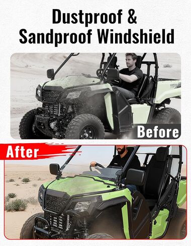 زجاج أمامي كامل لسيارة Honda Pioneer 520 500 2015-2025، زجاج أمامي شفاف مطلي بالصلب بفتحات تهوية كاملة للزجاج الأمامي لسيارة Honda Pioneer 520 2021-2023 2025/ Pioneer 500 2015-2023 in Kuwait