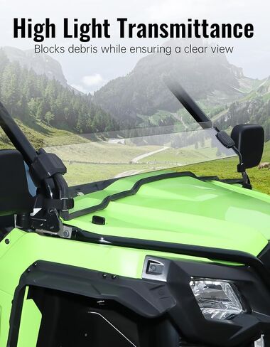 زجاج أمامي كامل لسيارة Honda Pioneer 520 500 2015-2025، زجاج أمامي شفاف مطلي بالصلب بفتحات تهوية كاملة للزجاج الأمامي لسيارة Honda Pioneer 520 2021-2023 2025/ Pioneer 500 2015-2023 in Kuwait