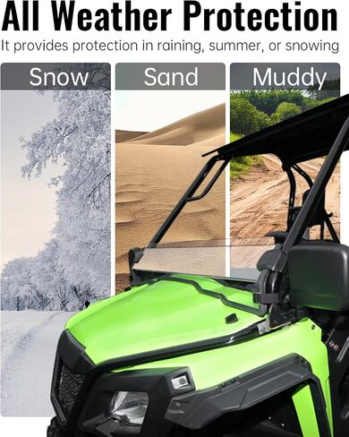 زجاج أمامي كامل لسيارة Honda Pioneer 520 500 2015-2025، زجاج أمامي شفاف مطلي بالصلب بفتحات تهوية كاملة للزجاج الأمامي لسيارة Honda Pioneer 520 2021-2023 2025/ Pioneer 500 2015-2023 in Kuwait