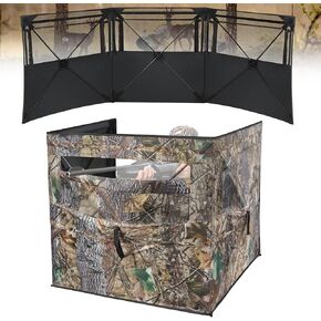 Hunting Blind, 360 Degree See Through Ground Blind, 2/3 Person Pop Up Deer Blinds with Carrying Bag Camouflage Blinds for Deer Turkey Duck in Kuwait