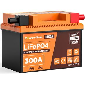 بطارية ليثيوم للدراجات النارية، بطارية PowerUrus 200A Lithium LiFePO4 للدراجات النارية، بطارية Powersports 12V 1.6Ah، ATV، UTV، Jet Ski، Quad، جزازة العشب، جرار، بطاريات سكوتر in Saudi Arabia