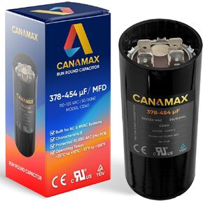 Canamax Premium 145-175 uf MFD 50/60 Hz 110-125 VAC Volts Round Start Capacitor - Exact Fit for AC Motor Run or Fan Start and Cool or Heat Pump Air Conditioner in Saudi Arabia