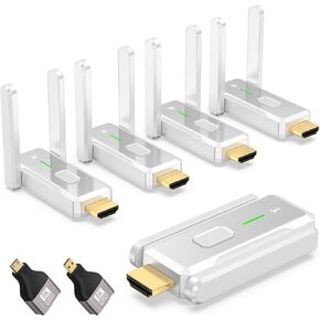 جهاز إرسال HDMI اللاسلكي و 2 أجهزة استقبال 500 قدم/150 مترًا ، 2.4 جم+5G توصيل وتشغيل Wireless Wireless HDMI Flitter 1 على شاشات متعددة للفيديو والصوت للمراقبة من الكمبيوتر المحمول/مربع/جهاز التلفزيون in Kuwait