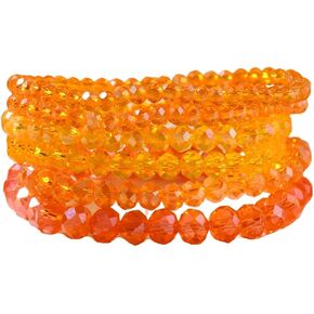 Bohemian Stackable Bracelets Set Boho Beaded Stretchable Bracelets for Women Multi-layer Crystal Beads Charms Beach Jewelry Trendy Costume Decorations in Saudi Arabia