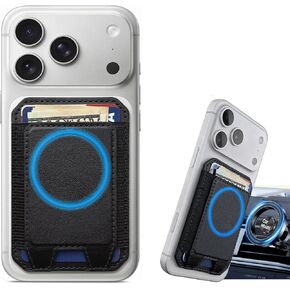 For MagSafe Wallet silm with stand, Magnetic Wallet for iPhone 16/15/14/13/12 series, 7 Cards Holder, Magnetic Phone Wallets, Leather Minimalist Slim RFID for iPhone Wallets, Black in Saudi Arabia