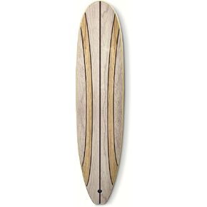 ديكور جدار لوح ركوب الأمواج الطويل - يتم تعليقه عموديًا أو أفقيًا - سطح لامع مثل لوح ركوب الأمواج الحقيقي - منزل الشاطئ، الحياة الساحلية، موضوع الشاطئ الاستوائي - خشب داكن بطول 66 بوصة in Kuwait