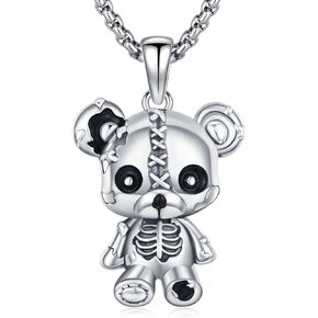 redsun دمية الفودو قلادة 925 الفضة الاسترليني المقدسة الفودو الأرنب قلادة قلادة القوطية الأرنب مجوهرات هدايا للرجال النساء لها هدايا عيد الهالوين in Kuwait