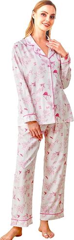 Women's Floral Pajama Sets 2 Piece Long Sleeve Button Down Sleepwear - Soft Comfy Pjs Loungewear with Pockets S-XXL in Saudi Arabia