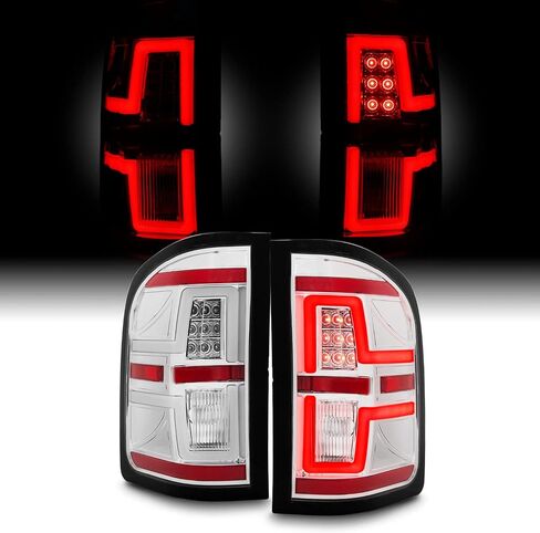 AKKON - Fit 2007-2014 Chevy Silverado 1500/2500HD/3500HD LED Tube Bar Signal Brake Running Black Smoked Tail Lights Pair in Saudi Arabia