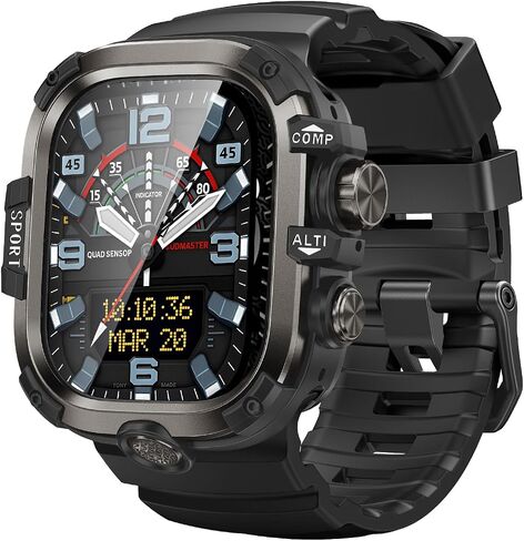 Goton Rugged Case and Band Kit لـ Apple Watch 49mm 46mm 44mm 45mm 45 مم مع واقي الشاشة ، لسلسلة Apple Watch Ultra2/Ultra/S2/SE 10/9/8/7/6/5/4 ، غطاء مصدٍ للمعادن الكامل+PC مع شريط السيليكون in Saudi Arabia