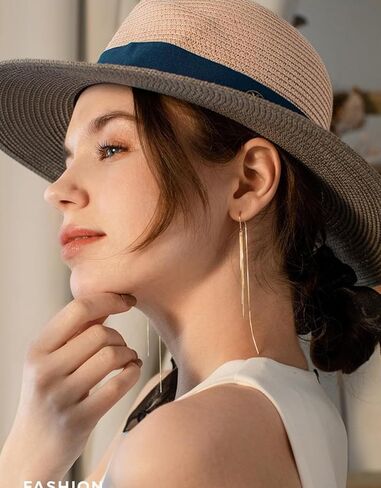 أقراط متدلية بخيوط ذهبية للنساء أقراط متدلية فضية طويلة بشرابة مبهرة لحفلات الزفاف والحفلة الراقصة in Kuwait