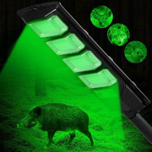 Hog Lights for Night Hunting, 12000LM Solar Green Hunting Light with Remote, Motion Sensor and Waterproof, Hog Light for Predator Coyote Hog Deer Varmint— Perfect Hunting Accessories (2 Pack) in Saudi Arabia