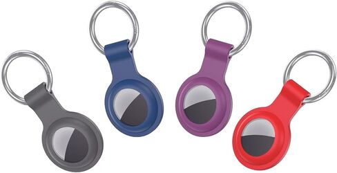 4 Pack Airtag Case Keychain Holder - Colorful Shockproof Silicone Cover with Key Ring for Apple Airtag Accessories (Pets/Kids/Keys)(Orange+Pink+Yellow+Mint Green) in Saudi Arabia