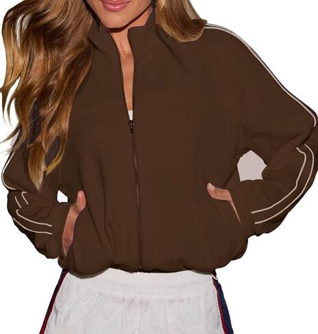 LEEDYA كنزات نسائية طويلة الأكمام بسحاب كامل بلوزات كبيرة الحجم غير رسمية موضة الخريف ملابس Y2k وتتسابق 2025 in Kuwait