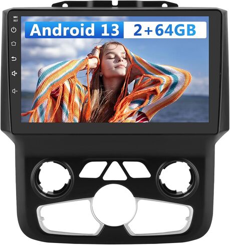 Car Radio Stereo for Dodge Ram 2013-2019 1500 2500 3500 Built in Carplay/Android Auto 9 inch Head Unit 2G RAM 32G ROM with DSP BT GPS FM WiFi Automatic AC in Saudi Arabia