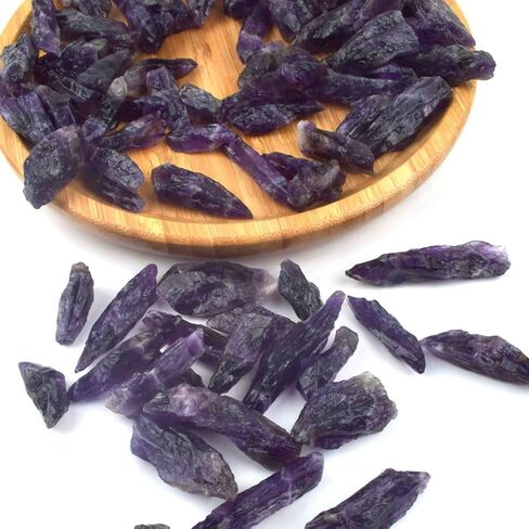 Erliway 0.22 رطل من بلورات الكوارتز الشفافة السائبة، 2.36-3.94 بوصة عصا كريستال كوارتز شفافة خام، نقاط كريستال كوارتز خشنة ذات شكل غير منتظم للتأمل، يوجا ريكي، موازنة لف الأسلاك in Kuwait