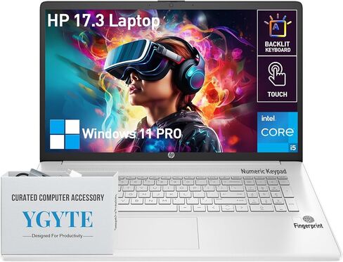 HP 17.3 Touchscreen Laptop Computer, 17 inch Laptop Touch Screen HD+, Intel Core i5 (10-Cores), Windows 11 Lifetime Office, Backlit Keyboard, 10-Key Number Pad, Fingerprint | 64GB RAM 2TB SSD in Saudi Arabia