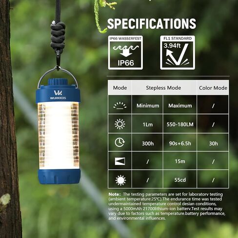 Wurkkos CL01 Camping Lantern قابلة لإعادة شحنها ، 550LM ضوء خيمة مقاوم للماء مع قاعدة مغناطيس ، حتى 300 ساعة في وقت التشغيل ، مصباح يدوي محمول مع ضوء RGB ، ضوء معسكر الطوارئ للإعصار ، المشي لمسافات طويلة ، التخييم in Saudi Arabia