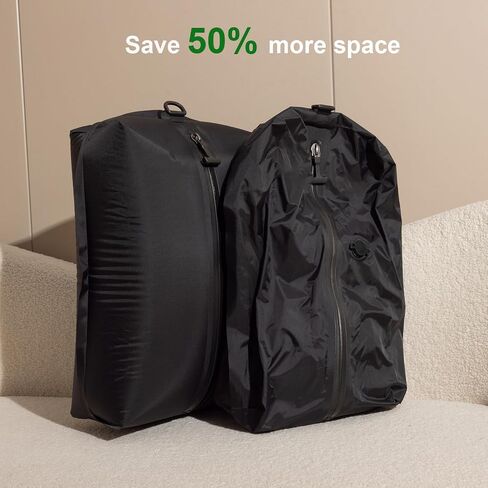 Vacuum Bags for Travel Luggage with Pump, Reusable Space Saver Waterproof Compression Bags for Suitcase,Travel Backpack, Vacuum Seal Packing cube for Storage Organizer Cloth Packing(2PCS + 1PUMP-17L) in Saudi Arabia