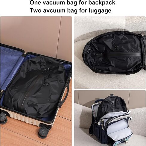 Vacuum Bags for Travel Luggage with Pump, Reusable Space Saver Waterproof Compression Bags for Suitcase,Travel Backpack, Vacuum Seal Packing cube for Storage Organizer Cloth Packing(2PCS + 1PUMP-17L) in Saudi Arabia