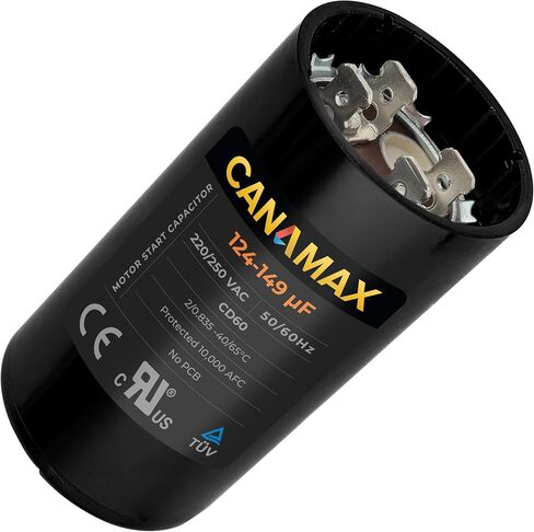 Canamax 233-280 mfd 110-125VAC ±20% Volts Round Motor Start Capacitor - Replacement for Any Brand with The Same Capacitance Capacity and Voltage in Saudi Arabia