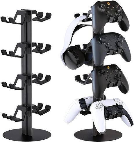 3-Tier Game Controller Holder and Headphone Stand Aluminum Alloy for Desk Compatible with X-Box, PS5, PS4, and N-Switch Headset Holder for 6 Controllers in Saudi Arabia