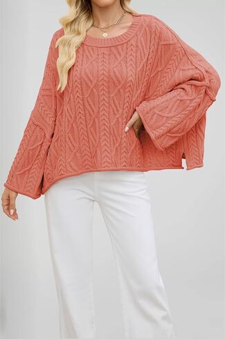 سترة نسائية كبيرة الحجم مقصوصة ومتماسكة بياقة دائرية وأكمام طويلة وسترات علوية in Kuwait