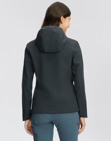 Pioneer Camp Women's Softshell Jacket Fleece Lined with Hood 30k Waterproof Lightweight Warm Windbreaker for Outdoor Hiking in Saudi Arabia