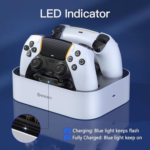محطة شاحن PS5 Newdery متوافقة مع وحدة تحكم DualSense Edge ، وقفص الشحن السريع مع الكابل ، ومحطة الشحن المزدوجة ل PlayStation 5 & DualSense Edge Controller in Saudi Arabia