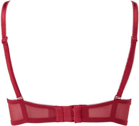 Gossard Women's Glossies Lace Semi-Sheer Underwire Bra- Everyday Basic, Adjustable Straps, Red (Chilli Red), 32FF in Saudi Arabia