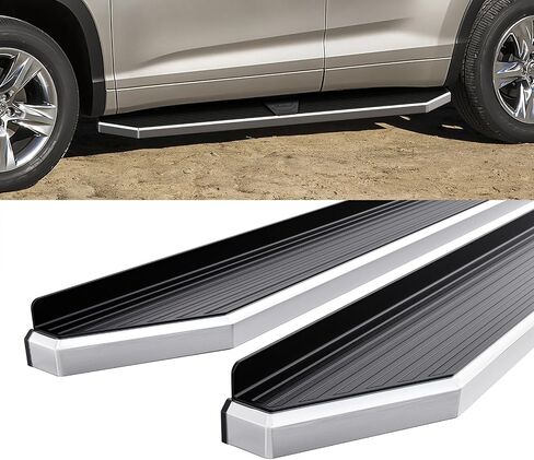لوحة الجري HD Ridez مقاس 6 بوصات باللون الفضي متوافقة مع Toyota Highlander 2014-2019 (قضبان جانبية لخطوات Nerf Bar) in Saudi Arabia