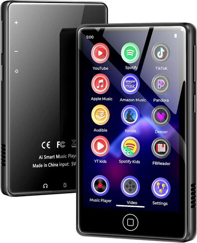 مشغل MP3 128GB مع Bluetooth و WiFi ، Android 14 ، RAM 4GB Portable Hifiless ، MP3 & MP4 Player للأطفال مع شاشة تعمل باللمس 4 بوصات ، مشغل موسيقى مع Spotify ، Amazon Music ، Pandora ، Play Store ، Black in Saudi Arabia