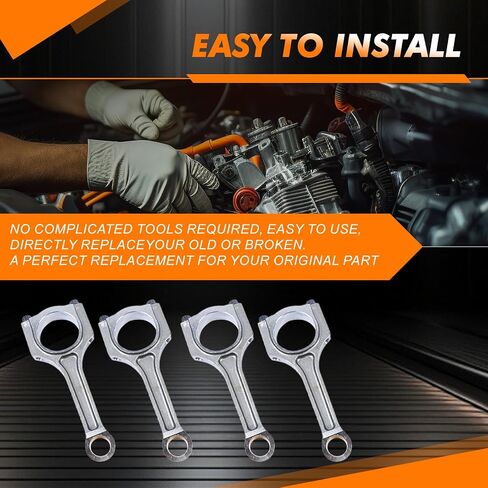 4pcs Connecting Rods 8217 12654958 Compatible with Buick Terrain LaCrosse 4 Cyl 2.4L 2010-2016 After-Market Parts 1 Year Warranty in Saudi Arabia
