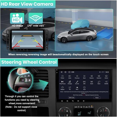 8" Touch Screen Radio for Chevy Silverado Tahoe Impala GMC Sierra Yukon, Silverado Stereo 2007-2013 with CarPlay/Android Auto, DSP/SWC AM FM (2GB+64GB) in Saudi Arabia