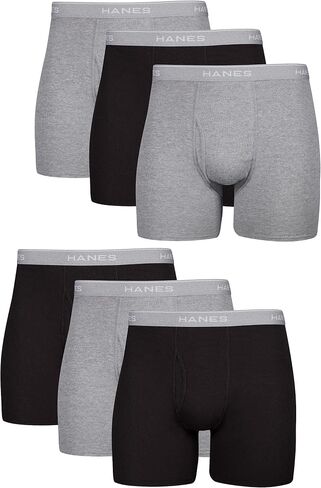 Hanes Men's Underwear, Cotton Boxer Briefs, Moisture-Wicking, Assorted Solids, 12-Pack in Saudi Arabia