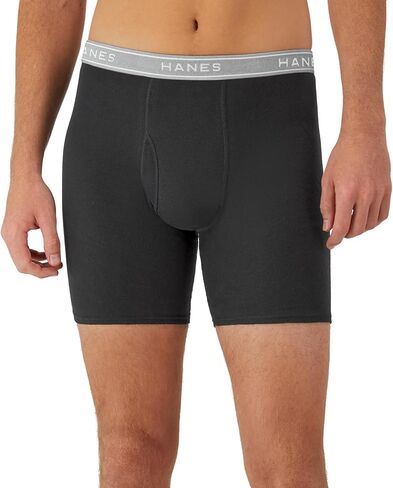 Hanes Men's Underwear, Cotton Boxer Briefs, Moisture-Wicking, Assorted Solids, 12-Pack in Saudi Arabia