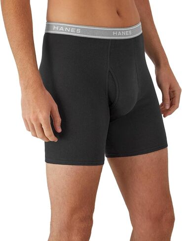 Hanes Men's Underwear, Cotton Boxer Briefs, Moisture-Wicking, Assorted Solids, 12-Pack in Saudi Arabia