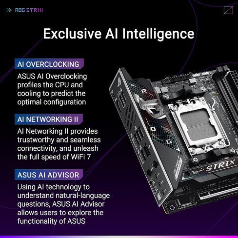 ASUS ROG Strix B850-G Gaming WiFi AMD AM5 B850 mATX Motherboard, Advanced AI PC Ready, 14+2+1 Power Stages, DDR5 Slots, 4X M.2 Slots, PCIe® 5.0 Ready, WiFi 7, 2.5G LAN, USB 20Gbps Type-C®, AI Advisor in Saudi Arabia