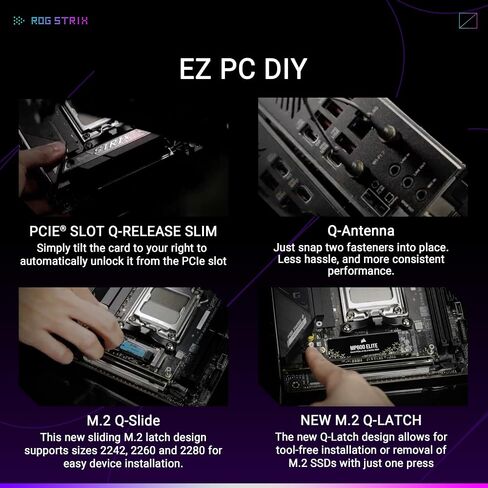 ASUS ROG Strix B850-G Gaming WiFi AMD AM5 B850 mATX Motherboard, Advanced AI PC Ready, 14+2+1 Power Stages, DDR5 Slots, 4X M.2 Slots, PCIe® 5.0 Ready, WiFi 7, 2.5G LAN, USB 20Gbps Type-C®, AI Advisor in Saudi Arabia