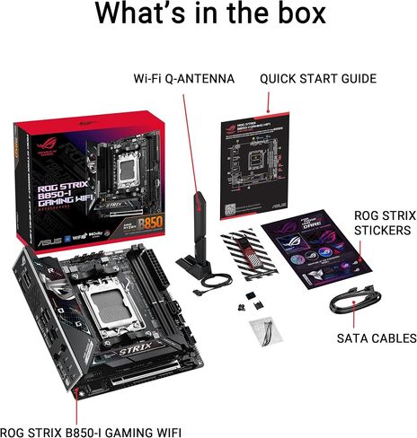 ASUS ROG Strix B850-G Gaming WiFi AMD AM5 B850 mATX Motherboard, Advanced AI PC Ready, 14+2+1 Power Stages, DDR5 Slots, 4X M.2 Slots, PCIe® 5.0 Ready, WiFi 7, 2.5G LAN, USB 20Gbps Type-C®, AI Advisor in Saudi Arabia