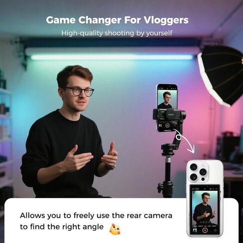 شاشة مراقبة Selfie القابلة للتكبير لجهاز iPhone - شاشة شاشة الكاميرا اللاسلكية المغناطيسية تتساقط اتصال 4K 30 إطارًا في الثانية مع سطوع متكبر 3 مستويات لدفق الصور على Selfie Vlog in Saudi Arabia